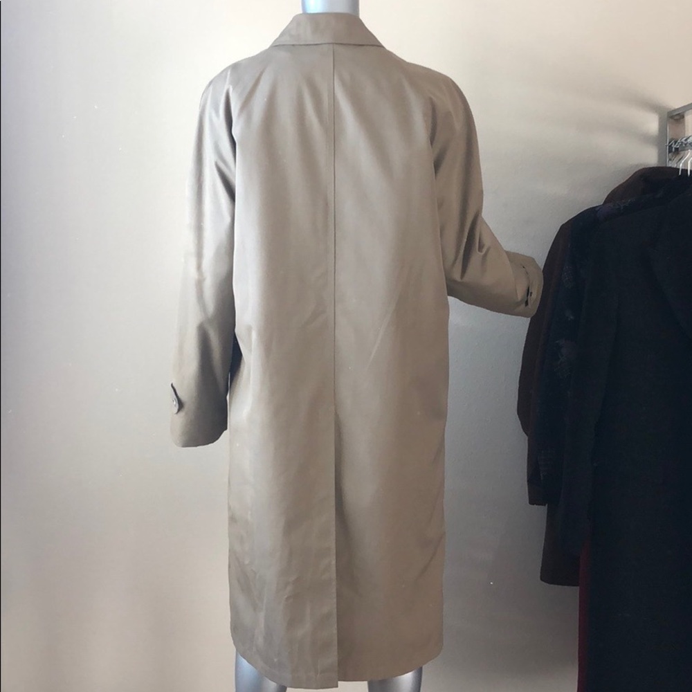 LONDON FOG Classic Fit VTG "Made in U.S.A." Khaki/Tan Removable Liner Trench - Picture 7 of 8